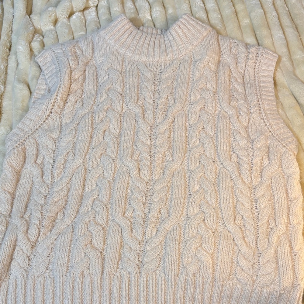 a new day Cable Knit Sleeveless Sweater - Cream